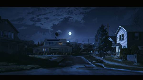 Dark residential street at night with lone figure walking in fog — a neighborhood without power after a generation plant failure, the quiet consequence of gas pipeline and nuclear plant shutdowns