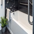 Grab bars around bathtub surround